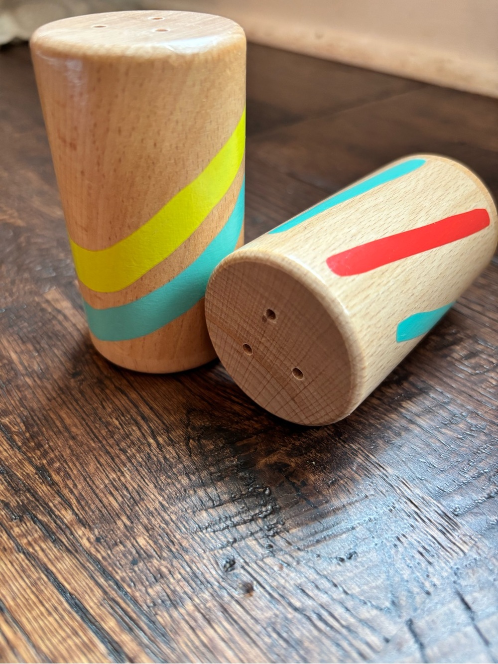 Lovevery wooden sound cylinders from the inspector play kit